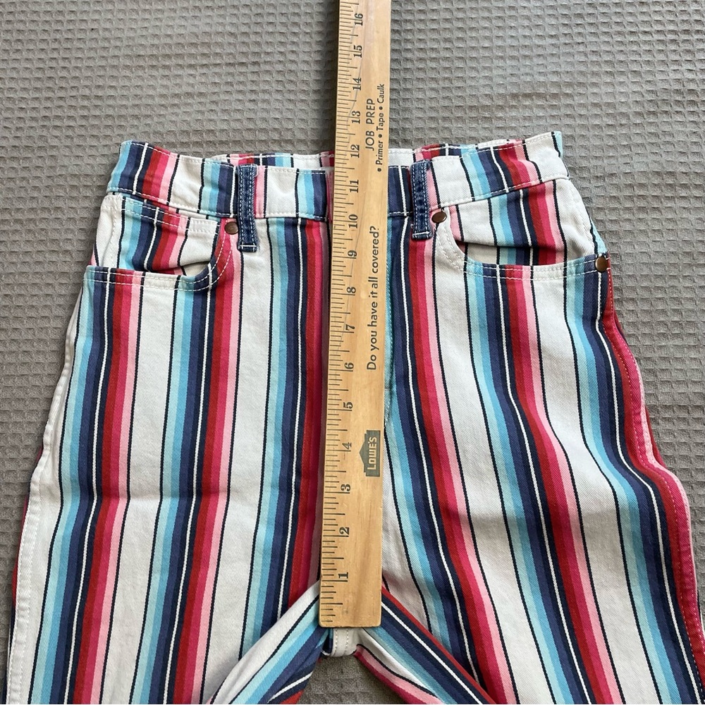 Wrangler Wanderer Flare Jeans 27 x 34 Womens High Rise Stripe Western Stretch - Picture 8 of 9
